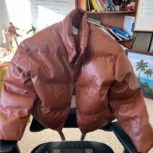 A new day faux leather puffer jacket